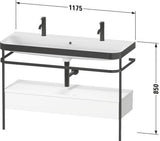 DURAVIT Happy D.2 c-bonded Waschtischset 1175 mm mit Metallkonsole und Schubkasten