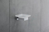 Duravit Karree Seifenschale in Chrom mit weißer Glasablage – Wandmontage