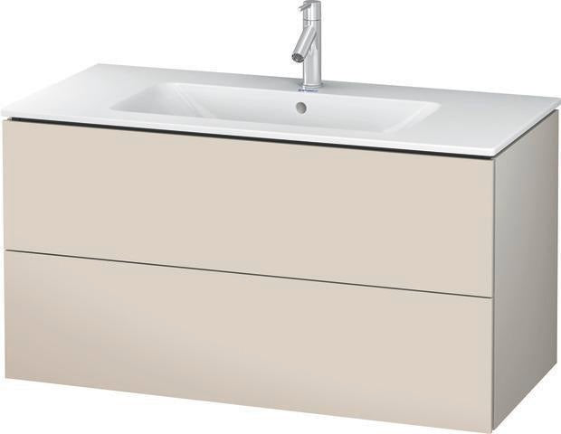 Duravit L-Cube Waschtischunterbau 1020 mm taupe matt – wandhängend, 2 Schubkästen, Tip-On
