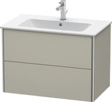 Duravit XSquare Waschtischunterbau 810 mm, 2 Schubkästen, Taupe Seidenmatt