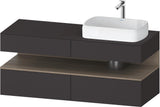 Duravit Qatego Konsolenwaschtischunterbau 1400 mm Basalt Matt mit 2 Auszügen