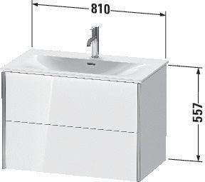 DURAVIT XViu Waschtischunterbau 810 mm mit 2 Schubkästen in Seidenmatt-Taupe