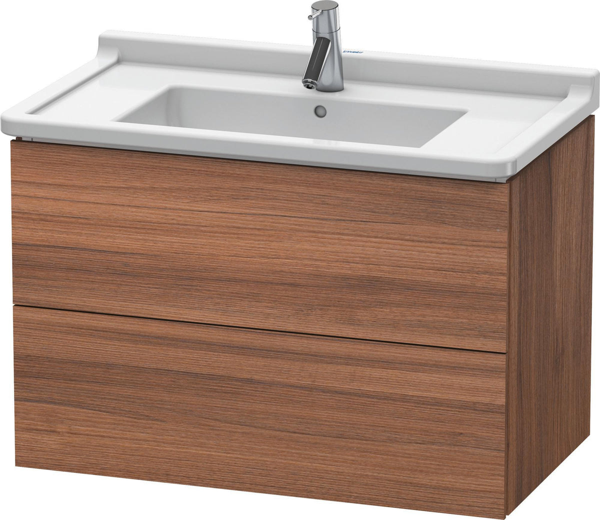 DURAVIT L-Cube Waschtischunterbau 820 mm taupe matt mit 2 Schubkästen und Tip-On-Technik