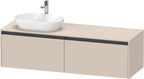 taupe supermatt / 2 Auszüge / links