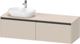 DURAVIT Ketho.2 Waschtischunterbau 1600 mm betongrau matt mit 2 Auszügen