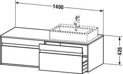 DURAVIT Ketho Waschtischunterbau wandhängend 1400 mm, 2 Auszüge, weiß matt
