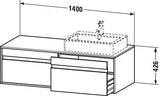 DURAVIT Ketho Waschtischunterbau wandhängend 1400 mm, 2 Auszüge, weiß matt