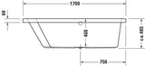 DURAVIT Paiova Whirlwanne 1700x1000mm weiß Einbauversion Air-System links