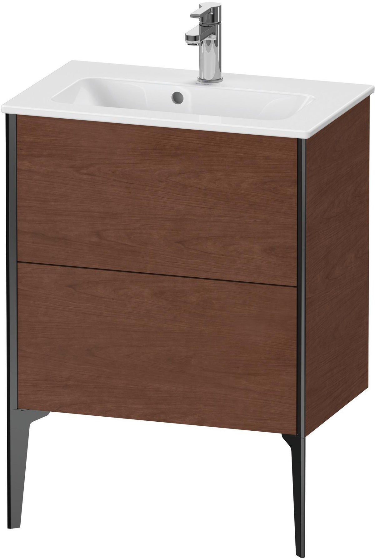 Duravit XViu Waschtischunterbau bodenstehend 610 mm, 2 Auszüge, champagner matt/weiß matt