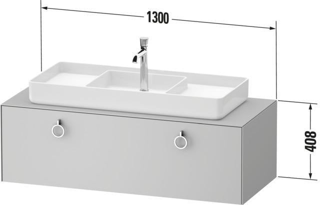DURAVIT White Tulip Waschtischunterbau 1300 mm wandhängend mit Auszug und LED-Innenbeleuchtung von Philippe Starck