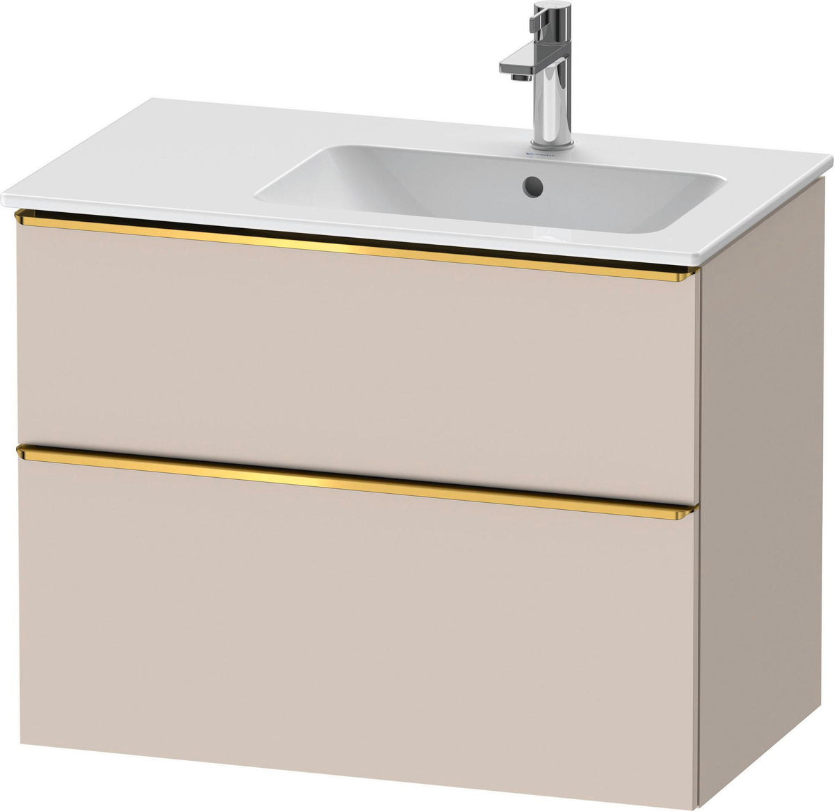 DURAVIT D-Neo Waschtischunterbau 810 mm Weiß Matt mit Bronze Griff und Soft-Close
