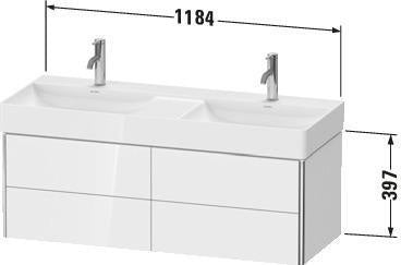 Duravit XSquare Waschtischunterbau 1184 mm wandhängend mit Schubkasten in s-matt