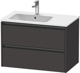 Duravit Ketho.2 Waschtischunterbau wandhängend 810 mm betongrau matt mit 2 Schubkästen