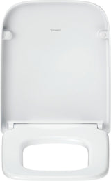 DURAVIT Univavo WC-Sitz eckig tief 438 mm mit Absenkautomatik, Duroplast, Edelstahl-Scharniere, Weiß