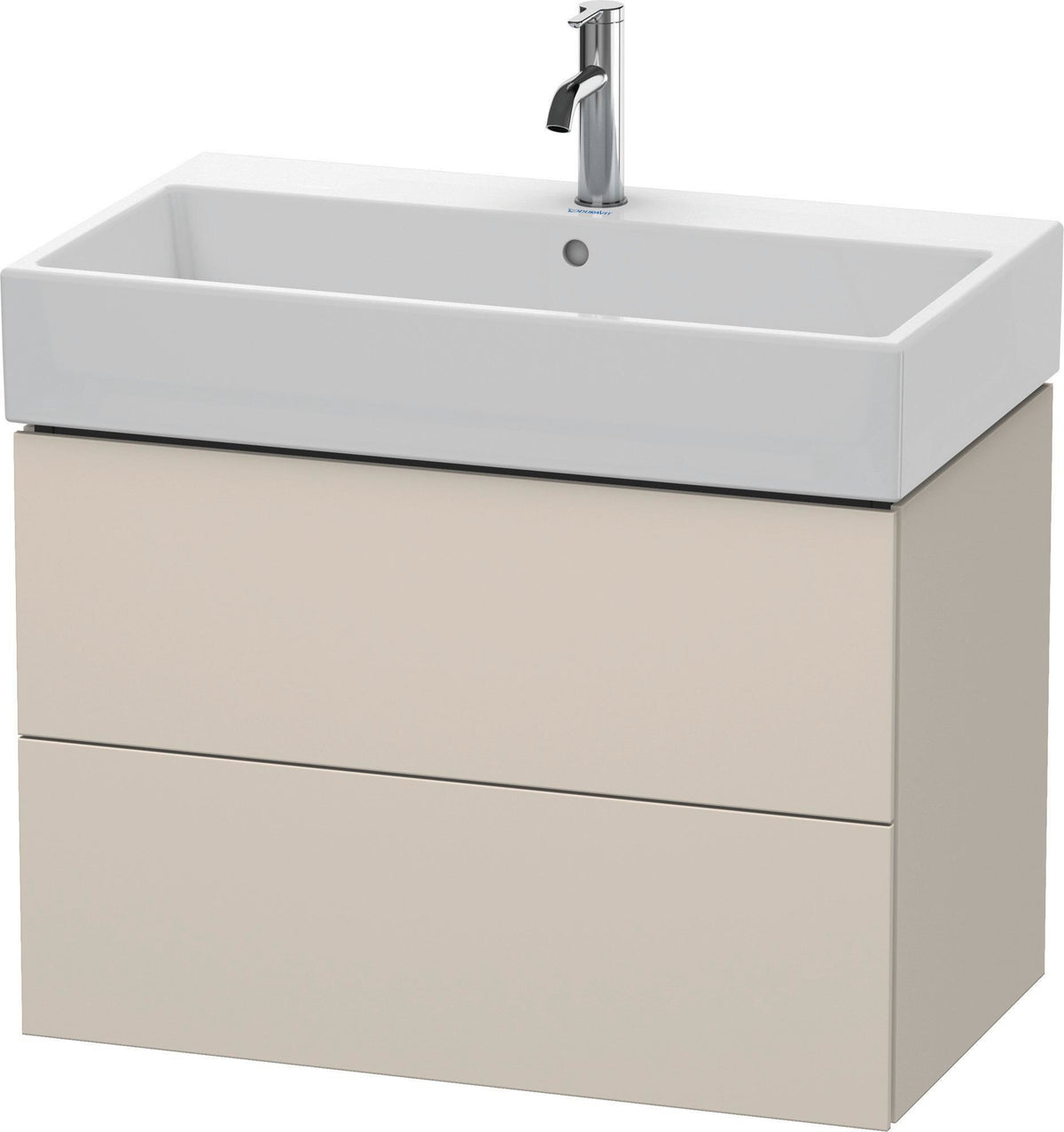 DURAVIT L-Cube Waschtischunterbau 784 mm, 2 Schubkästen, Weiß Matt, Wandhängend