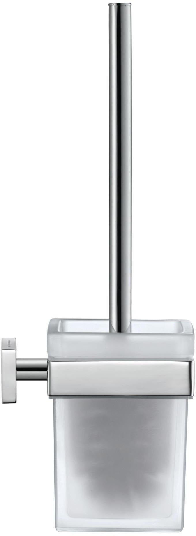 DURAVIT Karree Bürstengarnitur Chrom Wandhängend 95x95x350 mm – Weiß Matt Akzent