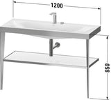 DURAVIT XViu c-bonded Waschtischset 1200 mm in Schwarz Matt mit Metallkonsole und apricot pearl Hochglanz
