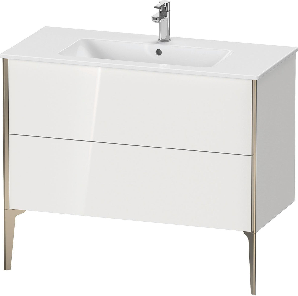Duravit XViu Waschtischunterbau bodenstehend 1010 mm, 2 Auszüge, weiß matt, Tip-On