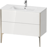 Duravit XViu Waschtischunterbau bodenstehend 1010 mm, 2 Auszüge, weiß matt, Tip-On