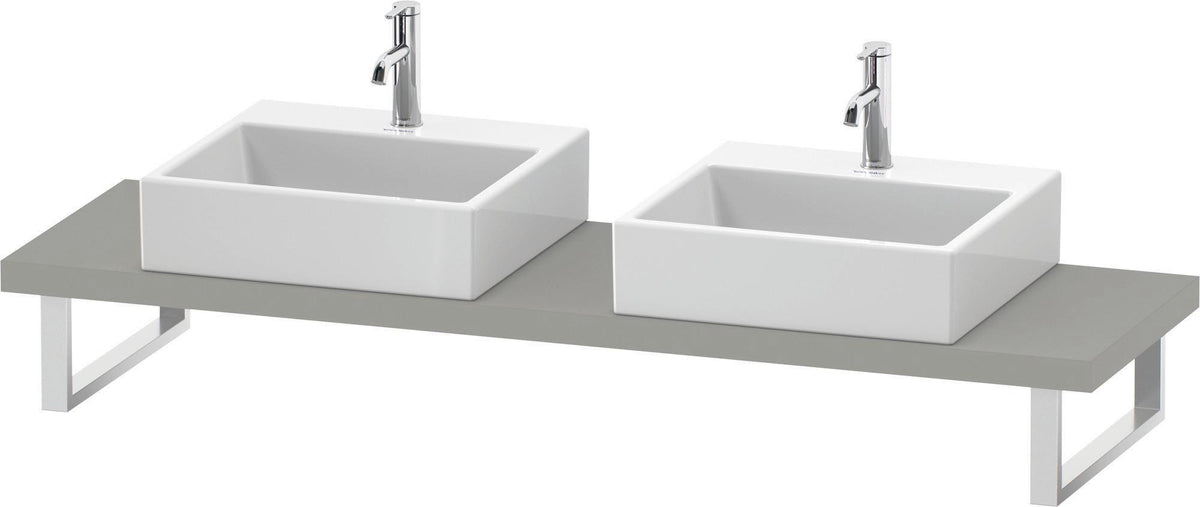 DURAVIT L-Cube Konsole Compact 2 Aussparungen, 480 mm tief, weiß matt – variable Breite