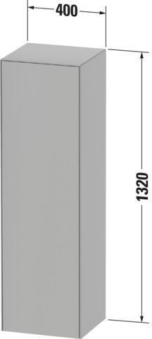 Duravit White Tulip Halbhochschrank 1320 mm, 1 Tür, Nussbaum/Taupe, Soft-Close, von Philippe Starck