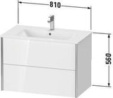 Duravit XVIU Waschtischunterbau 810x560x480mm 2 Schubkästen Parsolglas s-matt