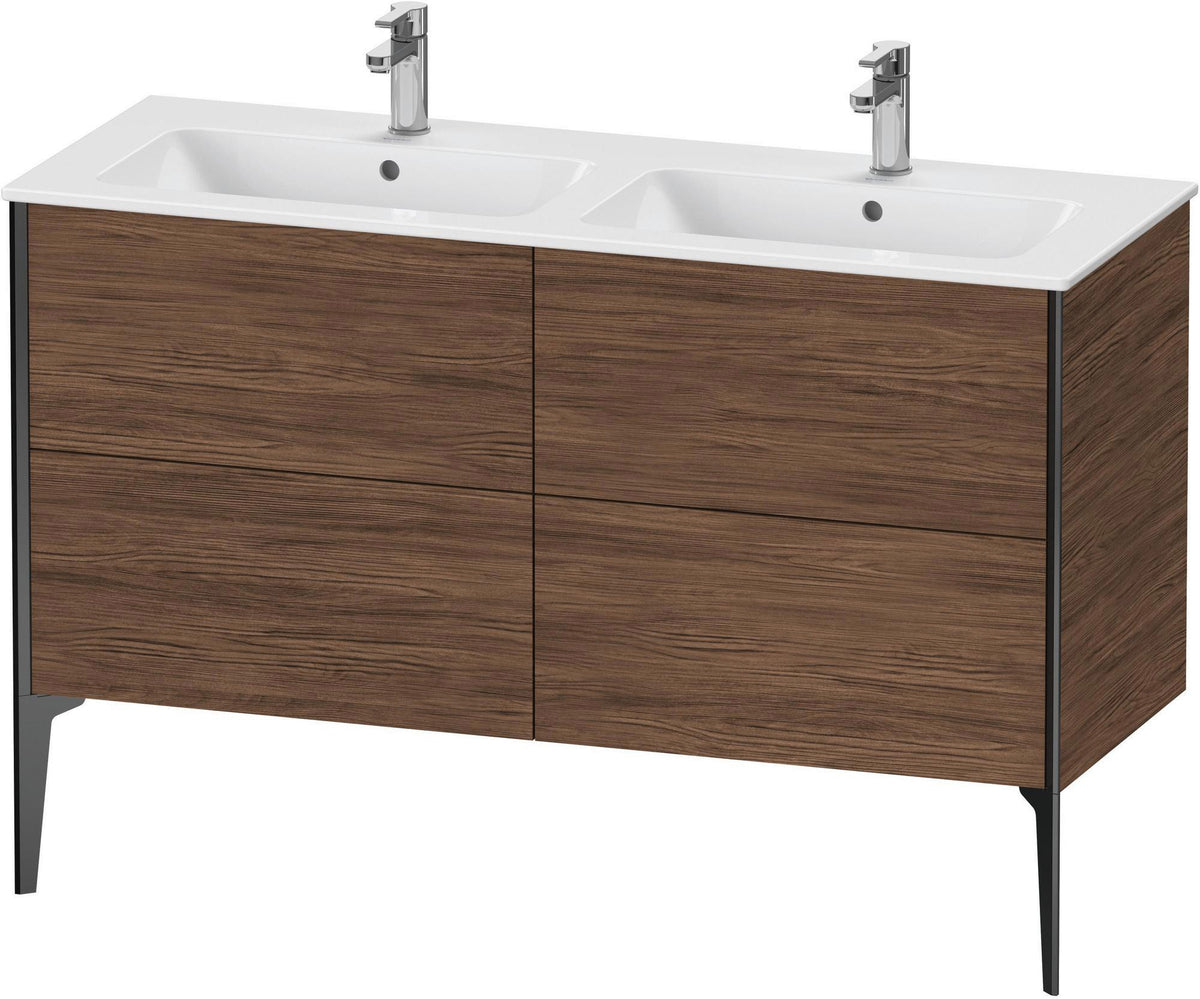 DURAVIT XViu Waschtischunterbau bodenstehend 1280 mm, 4 Auszüge, weiß matt – Tip-On