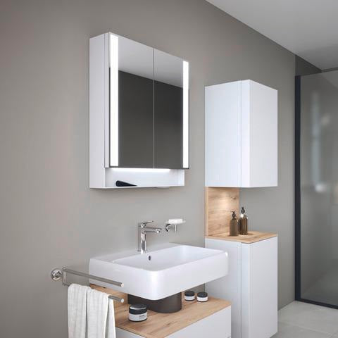DURAVIT Qatego Waschtisch 600 mm mit Hahnlochbank und Überlauf in Weiß mit HygieneGlaze
