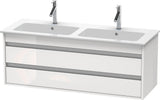 Duravit Ketho Waschtischunterbau 1270 mm, 2 Schubkästen, Weiß Matt, wandhängend, ME by Starck