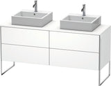 DURAVIT XSquare Waschtischunterbau 1600 mm betongrau matt, 4 Schubkästen, Tip-On, bodenstehend