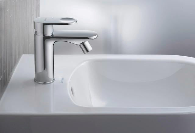 DURAVIT B.3 Einhebel-Bidetmischer mit Zugstangen-Ablaufgarnitur, chrom, 128 mm Ausladung