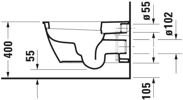 DURAVIT Wand-WC Darling New 625 mm Tiefspüler mit Spülrand, weiß