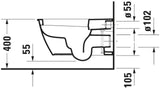 DURAVIT Wand-WC Darling New 625 mm Tiefspüler mit Spülrand, weiß