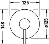 DURAVIT Circle Einhebelmischer Unterputz Set Chrom – Keramikmischsystem, 1 Griff, für Durchlauferhitzer
