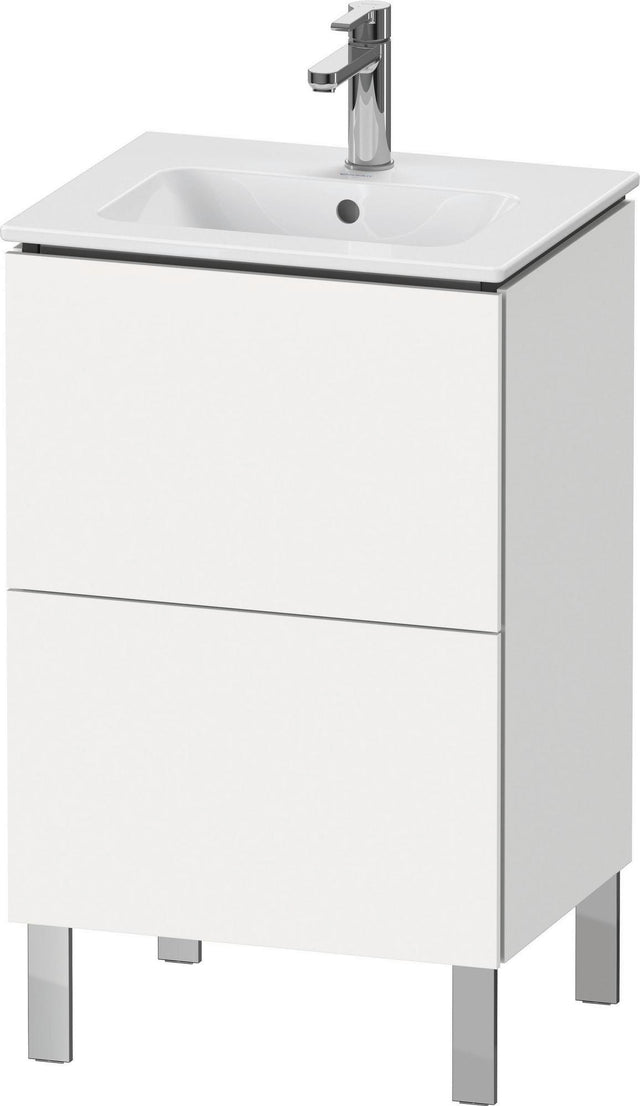 Duravit L-Cube Waschtischunterbau bodenstehend, 2 Auszüge, Weiß Matt, 520 mm