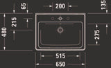 Duravit D-Neo Wandwaschtisch 650 mm weiß mit Überlauf und WonderGliss