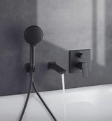 DURAVIT Manhattan Wanneneinlauf Ausladung 189 mm in Schwarz Matt – Messing, mit Rosette