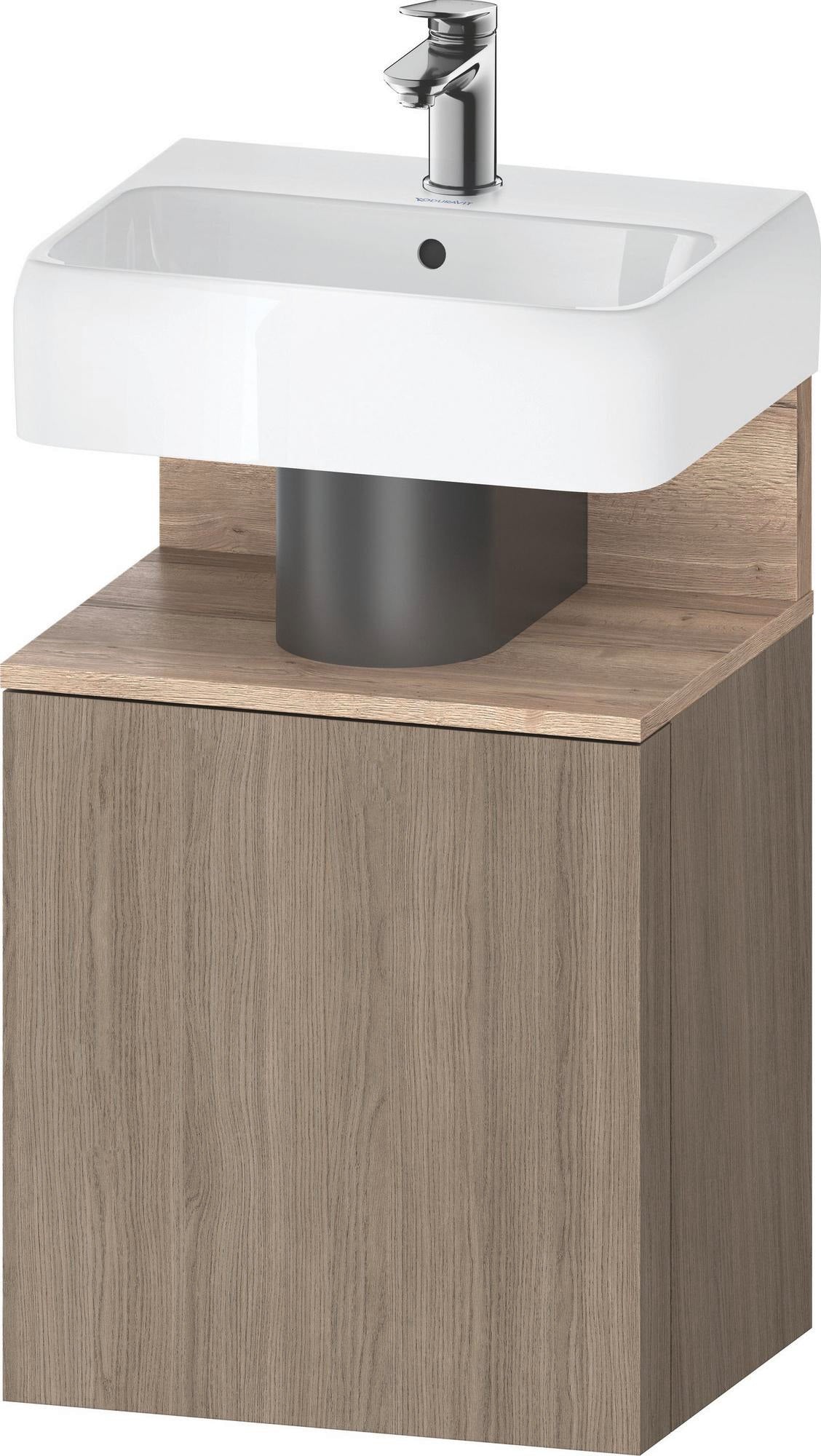 DURAVIT Qatego Waschtischunterbau 440 mm Eiche Terra Matt, 1 Tür links, Tip-On