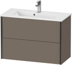 flannel grey seidenmatt / Mitteldichte Faserplatte (MDF) / 2Schubk.,schwarz matt/flan.grey