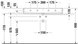 Duravit Waschtisch Vero Air 1000 mm mit Überlauf, 1 Hahnloch mittig, geschliffen, weiß