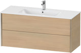 Duravit XViu Waschtischunterbau wandhängend 1210 mm, 2 Schubkästen, champagner matt/weiß matt