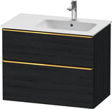 DURAVIT D-Neo Waschtischunterbau 810 mm Weiß Matt mit Bronze Griff und Soft-Close