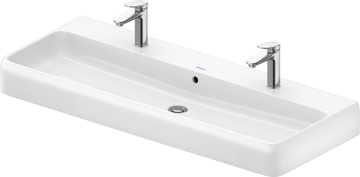 DURAVIT Qatego Aufsatzwaschtisch 1200 mm Weiß Hochglanz mit Hahnlochbank