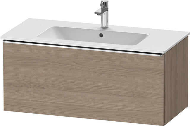 Duravit D-Neo Waschtischunterbau 1010 mm Eiche Terra Matt mit Auszug und Chromgriff