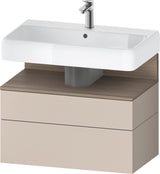DURAVIT Qatego Waschtischunterbau 790 mm Eiche Terra Matt – wandhängend, 1 Auszug, Tip-On
