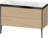 DURAVIT XViu c-bonded Waschtischunterbauset 1200 mm, 2 Auszüge, Eiche/Schwarz matt