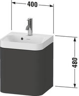 DURAVIT Happy D.2 Waschtischset 400 mm wandhängend mit Unterschrank, 1 Tür, weiß seidenmatt