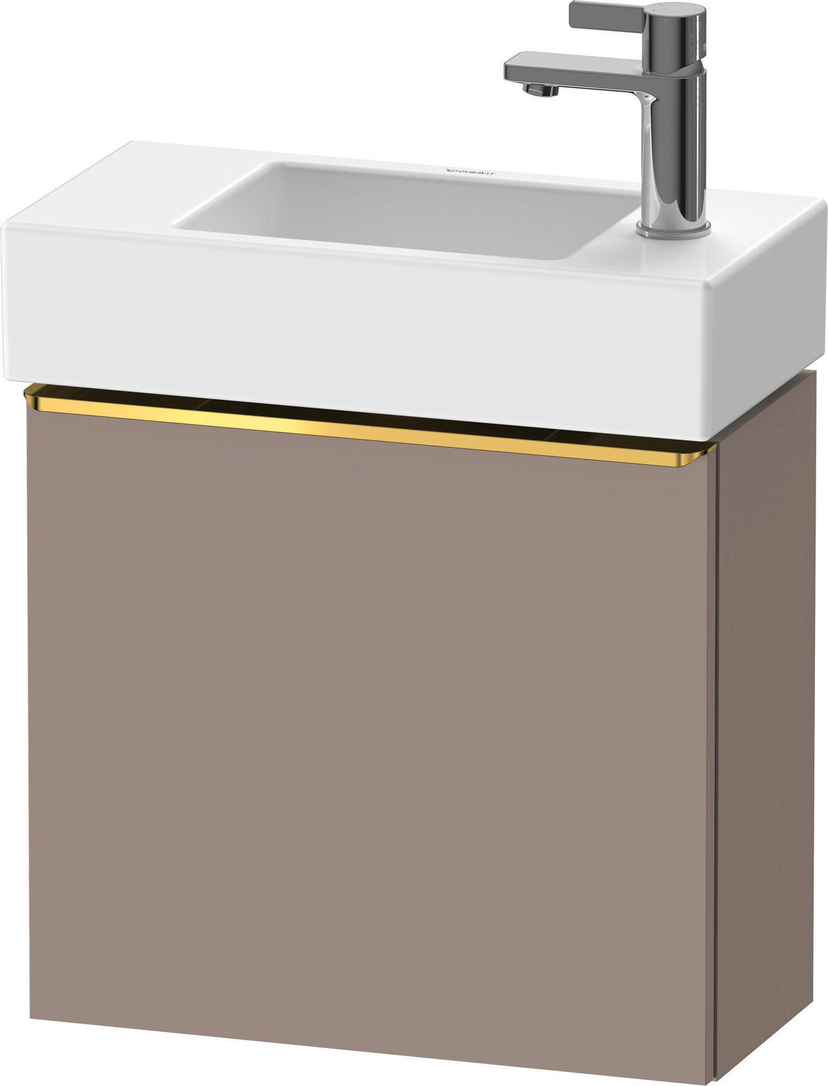 DURAVIT D-Neo Waschtischunterbau 484 mm Eiche Schwarz Matt, 1 Tür, Bronze Griff