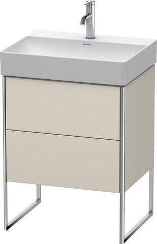 Duravit XSQUARE Waschtischunterbau 584x731x460 mm mit integriertem Fußgestell, 2 Auszüge, s-matt/Eiche