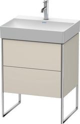 Duravit XSQUARE Waschtischunterbau 584x731x460 mm mit integriertem Fußgestell, 2 Auszüge, s-matt/Eiche